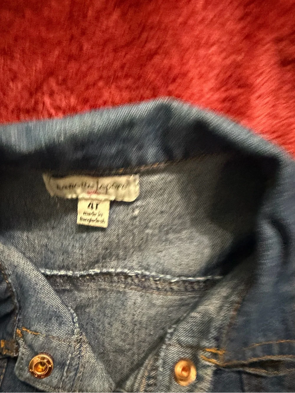 Old Navy Dark Blue Denim Jacket with Ruffle Shoulders
